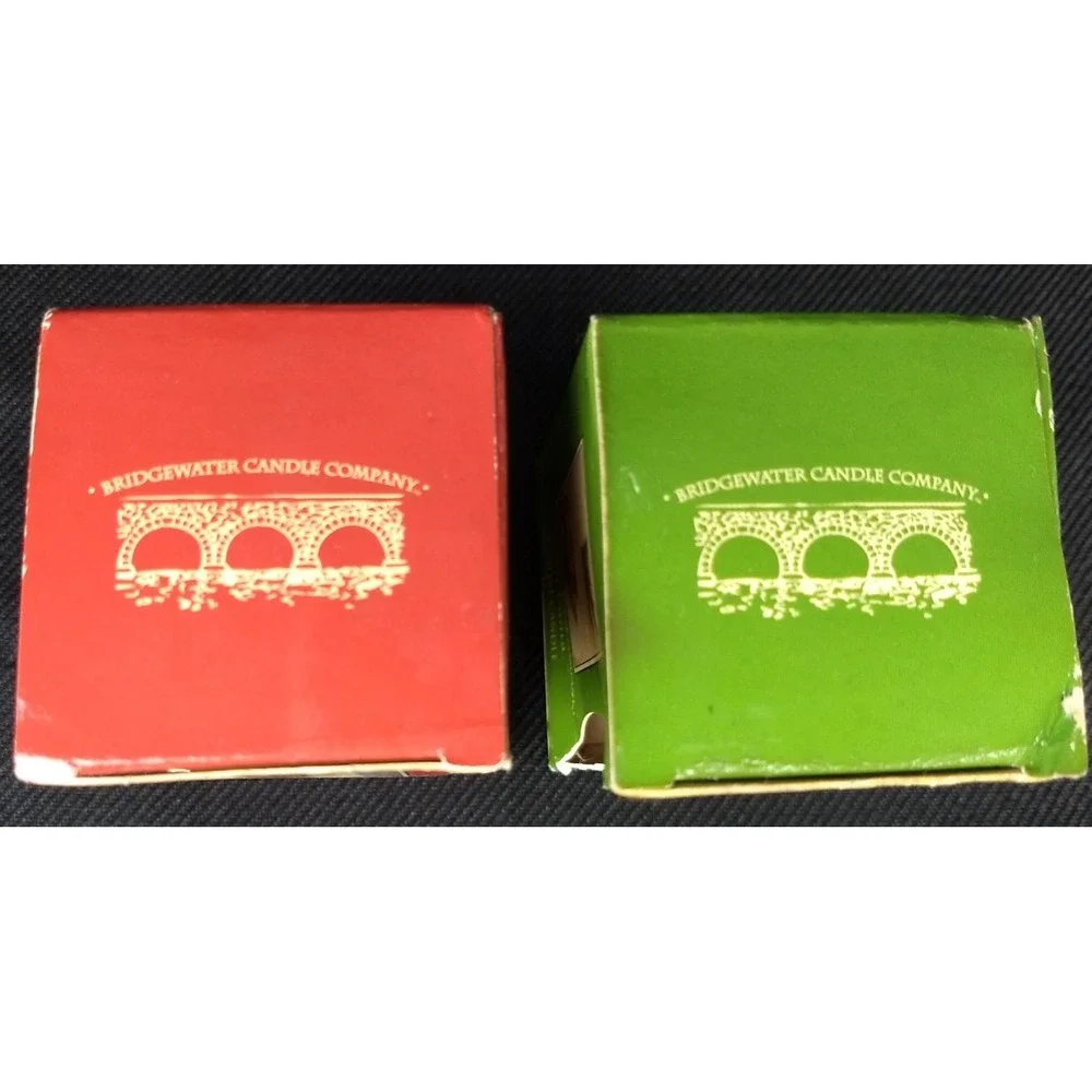 Bridgewater Candle Co Votive Candle Cubes Mistletoe & Santa 2oz Set/2 NOS‎ NEW
